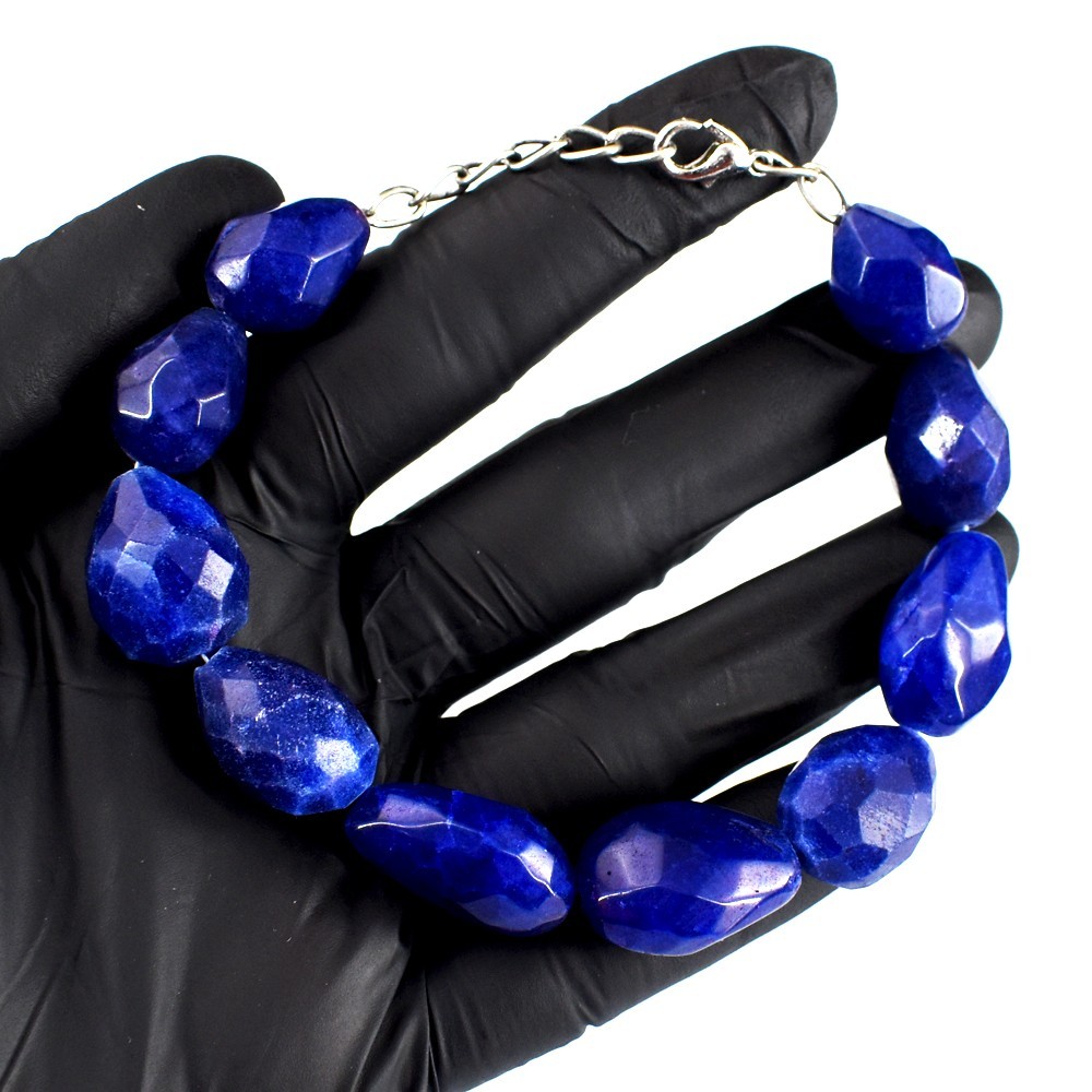Exclusive Amazing Cut 200.00 Blue Sapphire Beaded Wonderful Bracelet RK 12 E705