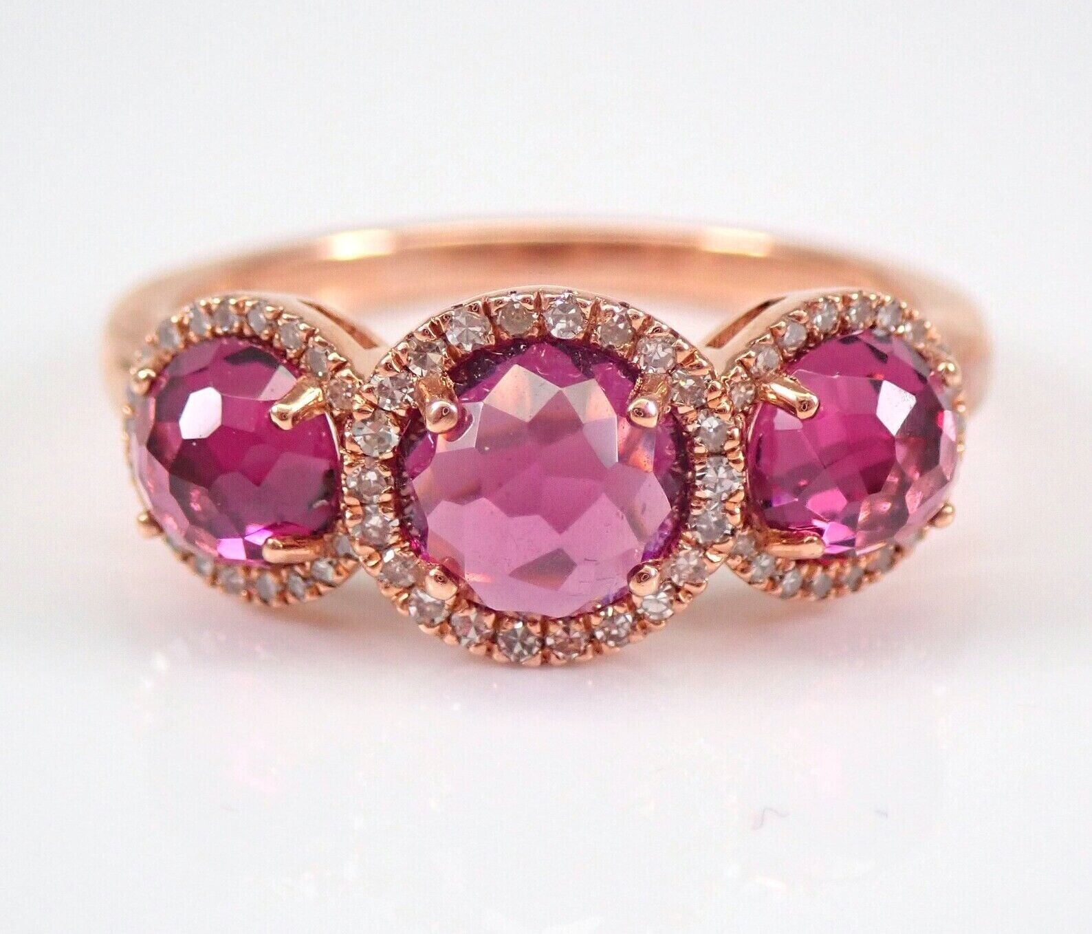 2.00Ct Round Cut Lab Created Red Ruby Wedding Halo Ring 14K Rose Gold Plated