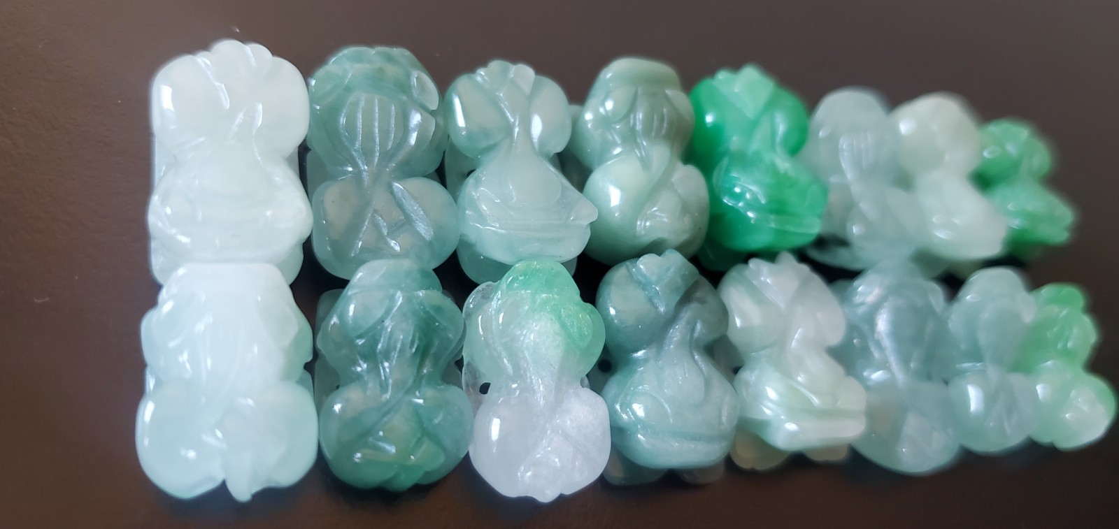Lot of Jade beads for Jewelry making – 16 Multicolor quality icy jade beads.