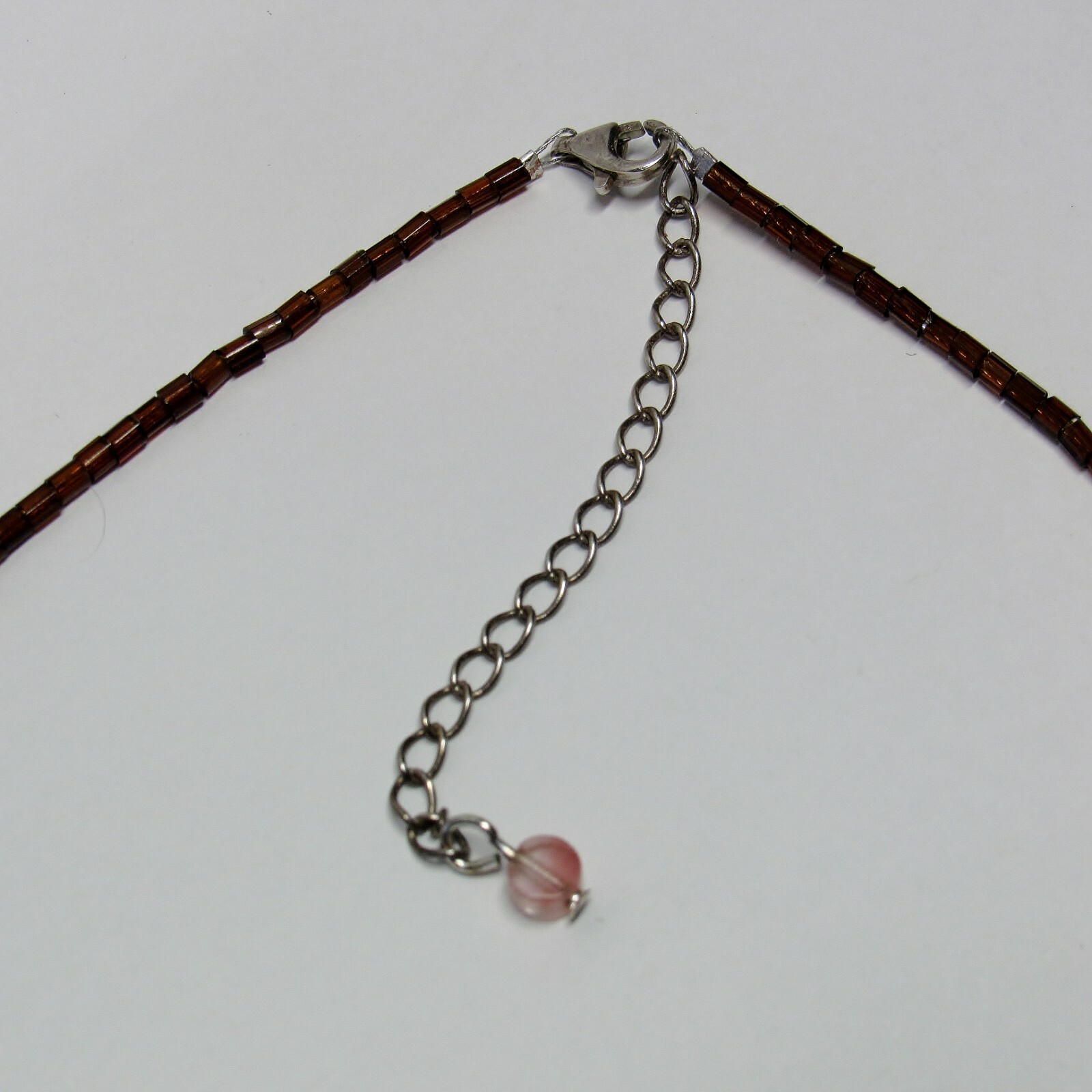 Sterling 925 Silver Adjustable Length Stone Shell Pink Tribal Beach Necklace