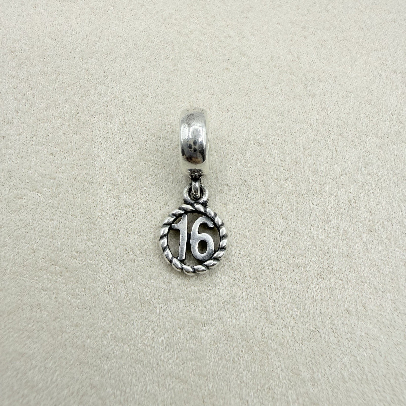 Pandora Sterling Silver 16th Celebration Birthday Anniversary Dangle Bead Charm