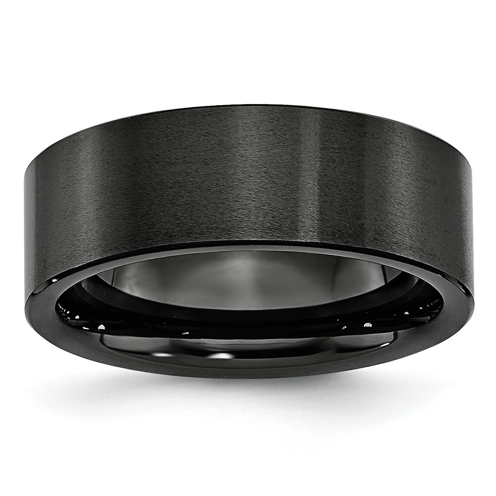Chisel Black Ceramic Flat 8mm Brushed Band S:11