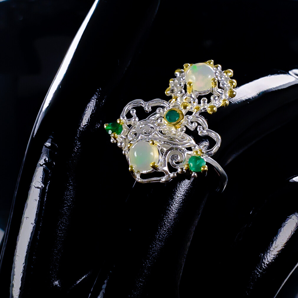Natural  Not Enhanced Opal Ring 925 Sterling Silver Size 7.25 /B-R1302