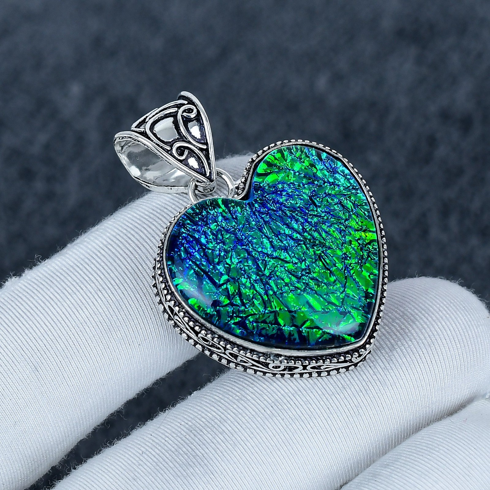 Triplet Fire Opal Heart Gemstone 925 Sterling Silver Handmade Pendant Gift