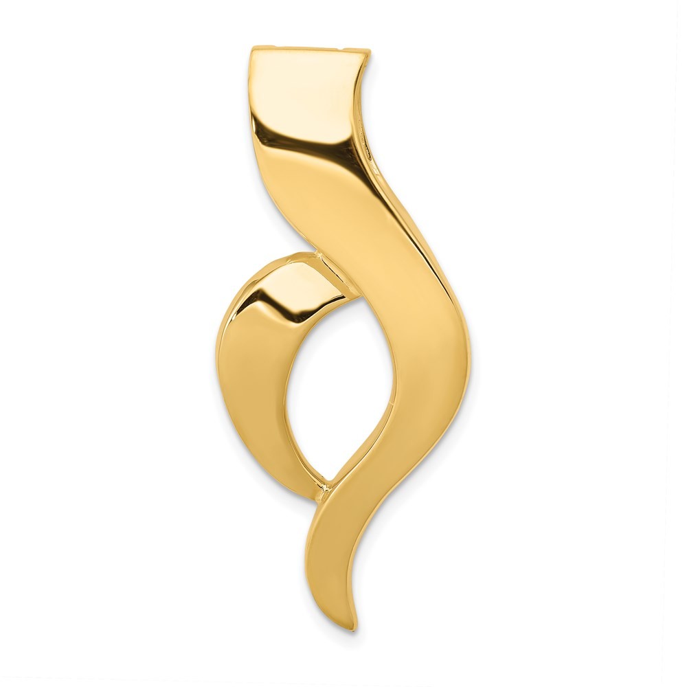 14k Yellow Gold Polished Slide Fits up to 6mm Regular/8mm Fancy or Reversible