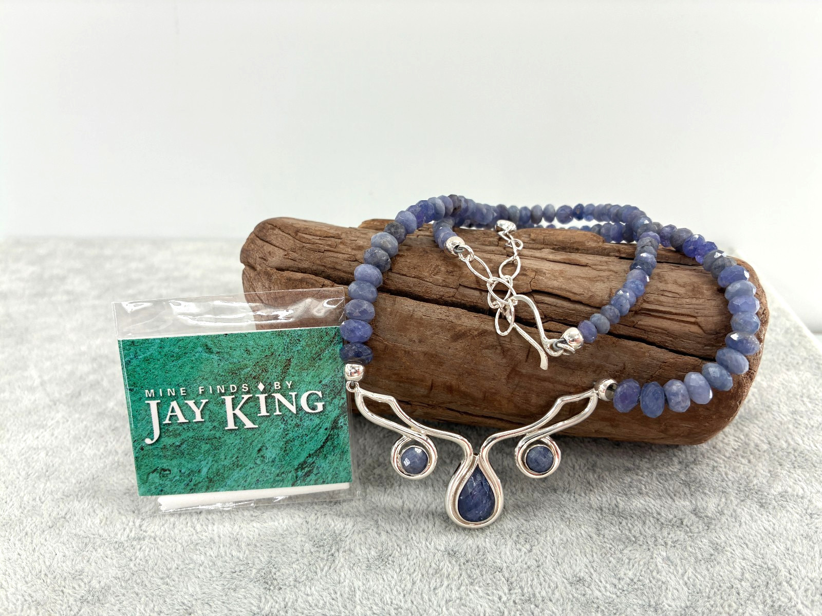 Jay King DTR Purple Tanzanite Teardrop Pendant Bead Chain Necklace Sterling 925