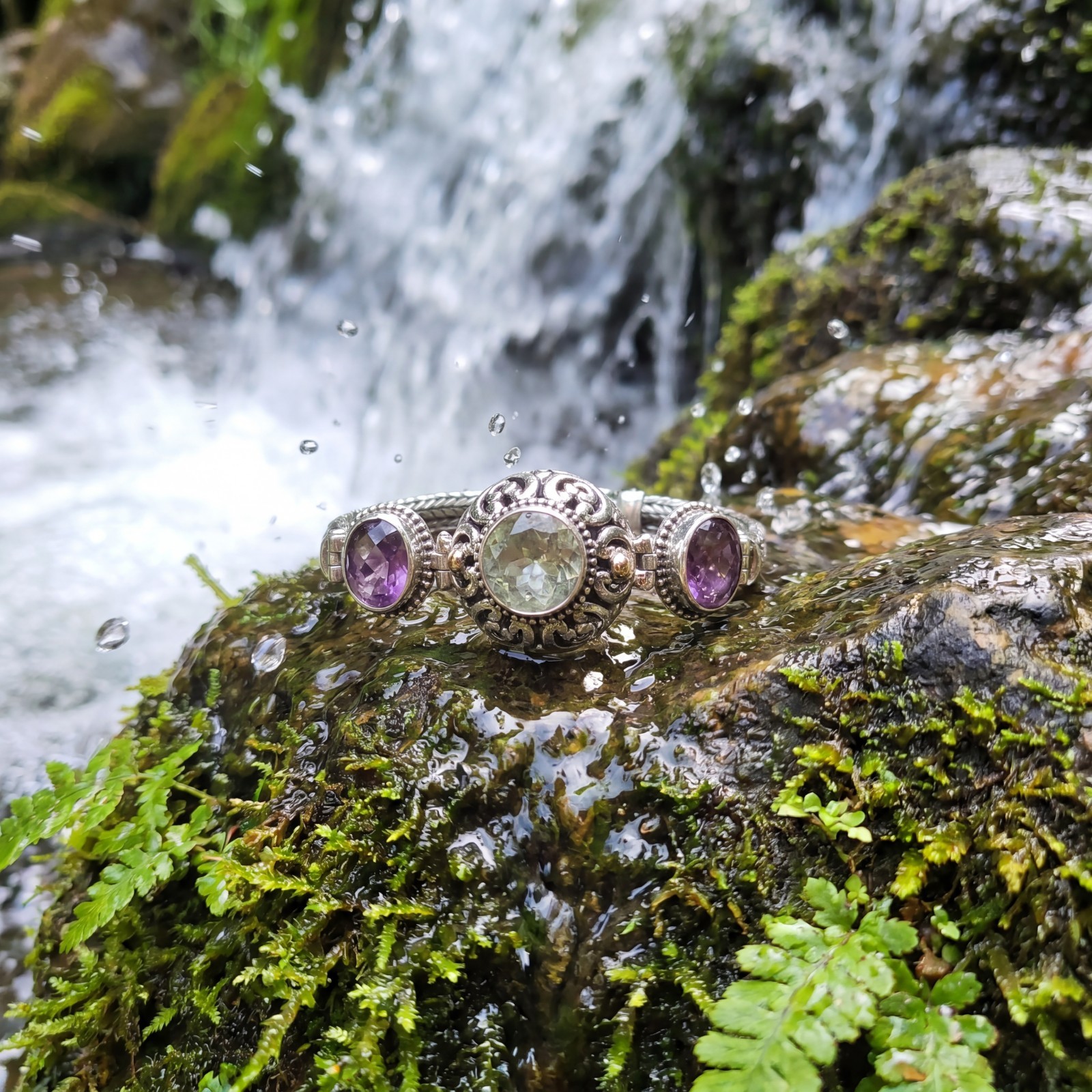 Handcrafted Sterling Silver Tri-Stone “Three’ Amigos ” Bracelet