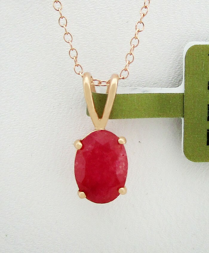 GENUINE 0.86 Cts RUBY PENDANT 14k SOLID ROSE GOLD – MADE IN USA -Free Appraisal