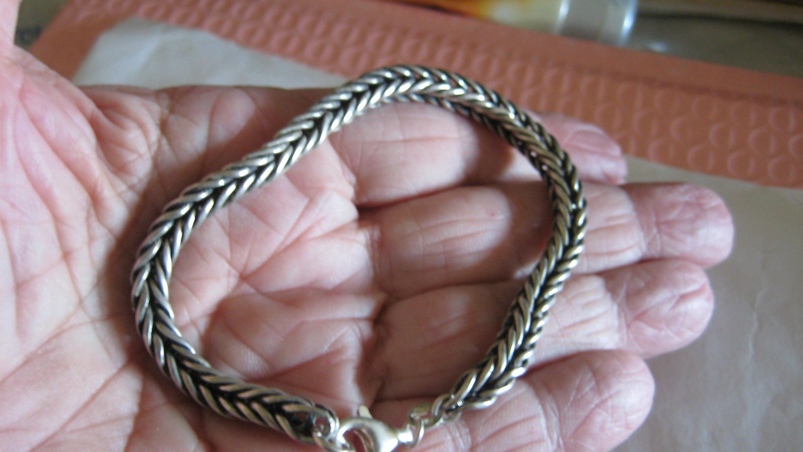 NICE STERLING SILVER BRACELET, 8.5″, 26.2 GRAMS