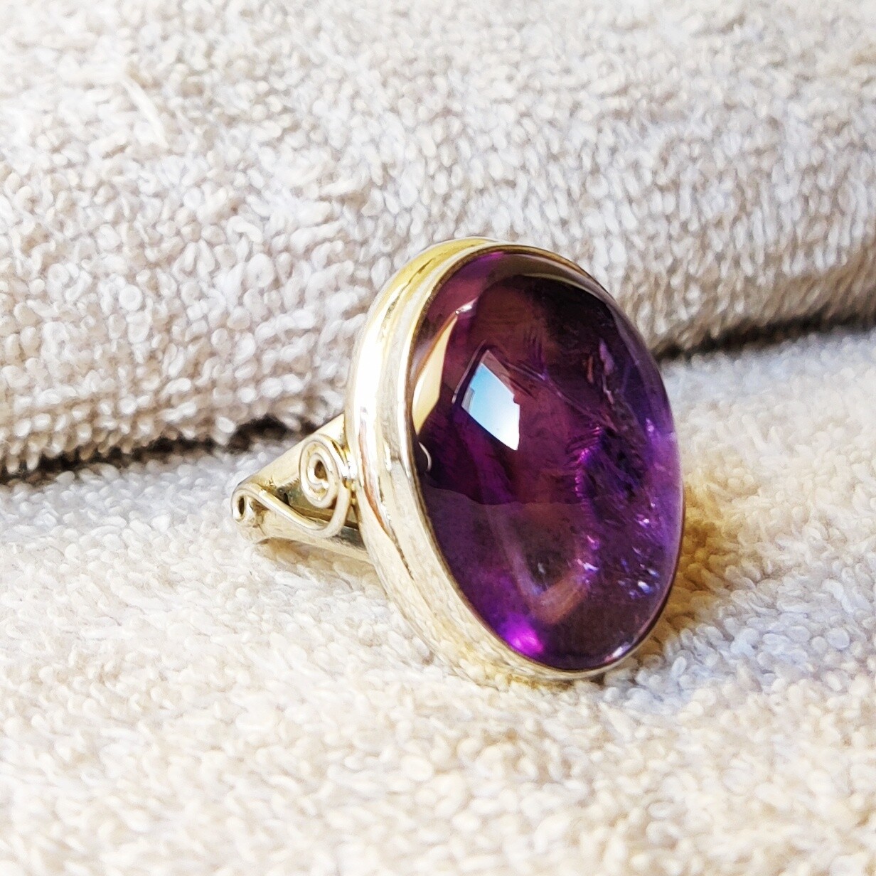 AMETHYST NATURAL GEMSTONE RING 925 STERLING SILVER HANDMADE JEWELRY RING 3 TO 12