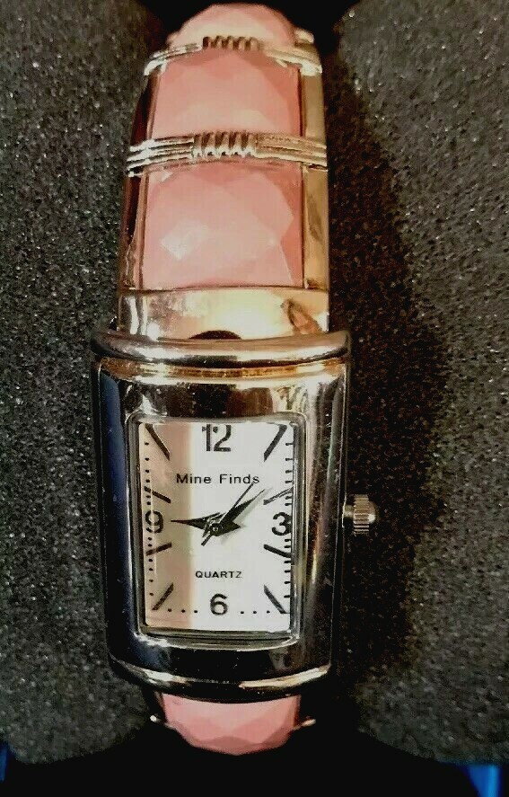 Jay King Australian Pink Opal Cuff Bracelet Watch M/L NWT M/L Retail $200