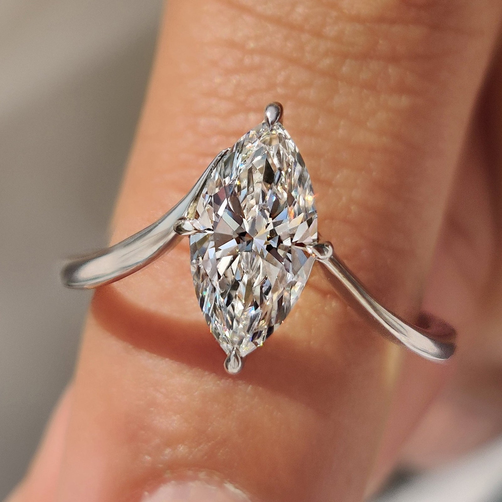 Luxury 5.00Ct Marquise Cut Lab Grown Diamond Engagement Ring Solid 950 Platinum