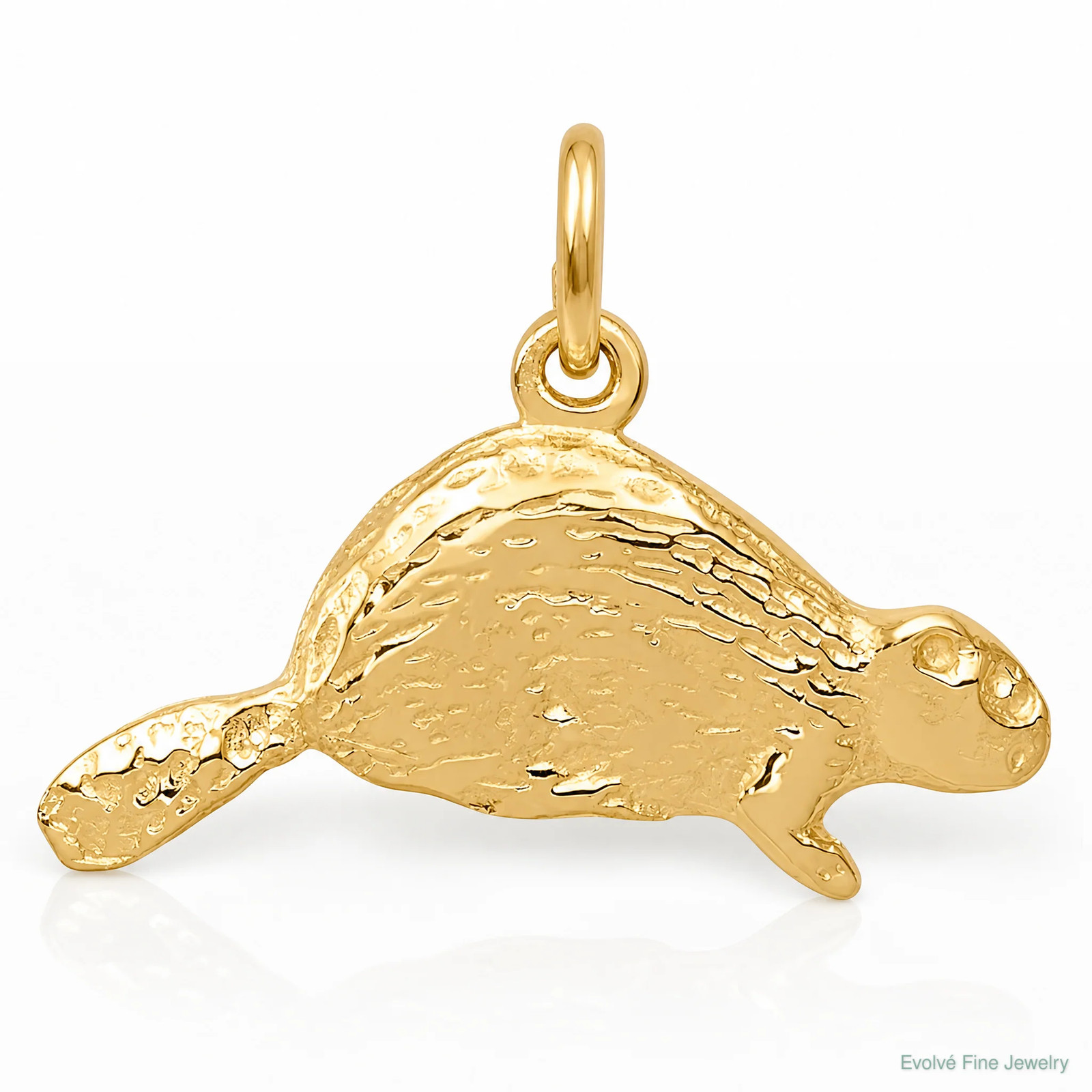 14K Yellow Gold Beaver Charm