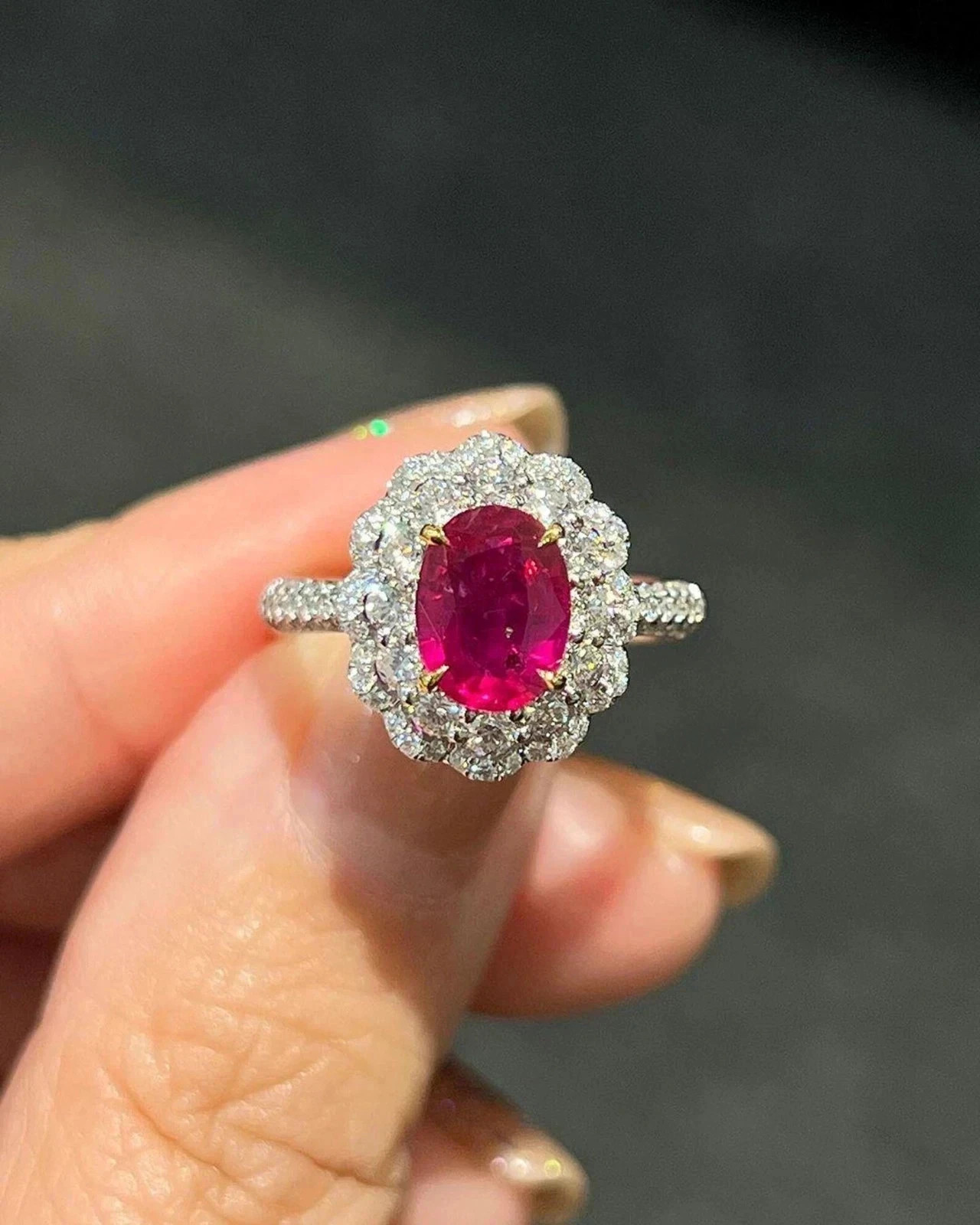 6.20 Ct Natural Pink Sapphire Diamond Engagement Ring 14k Solid White Gold Sz 7