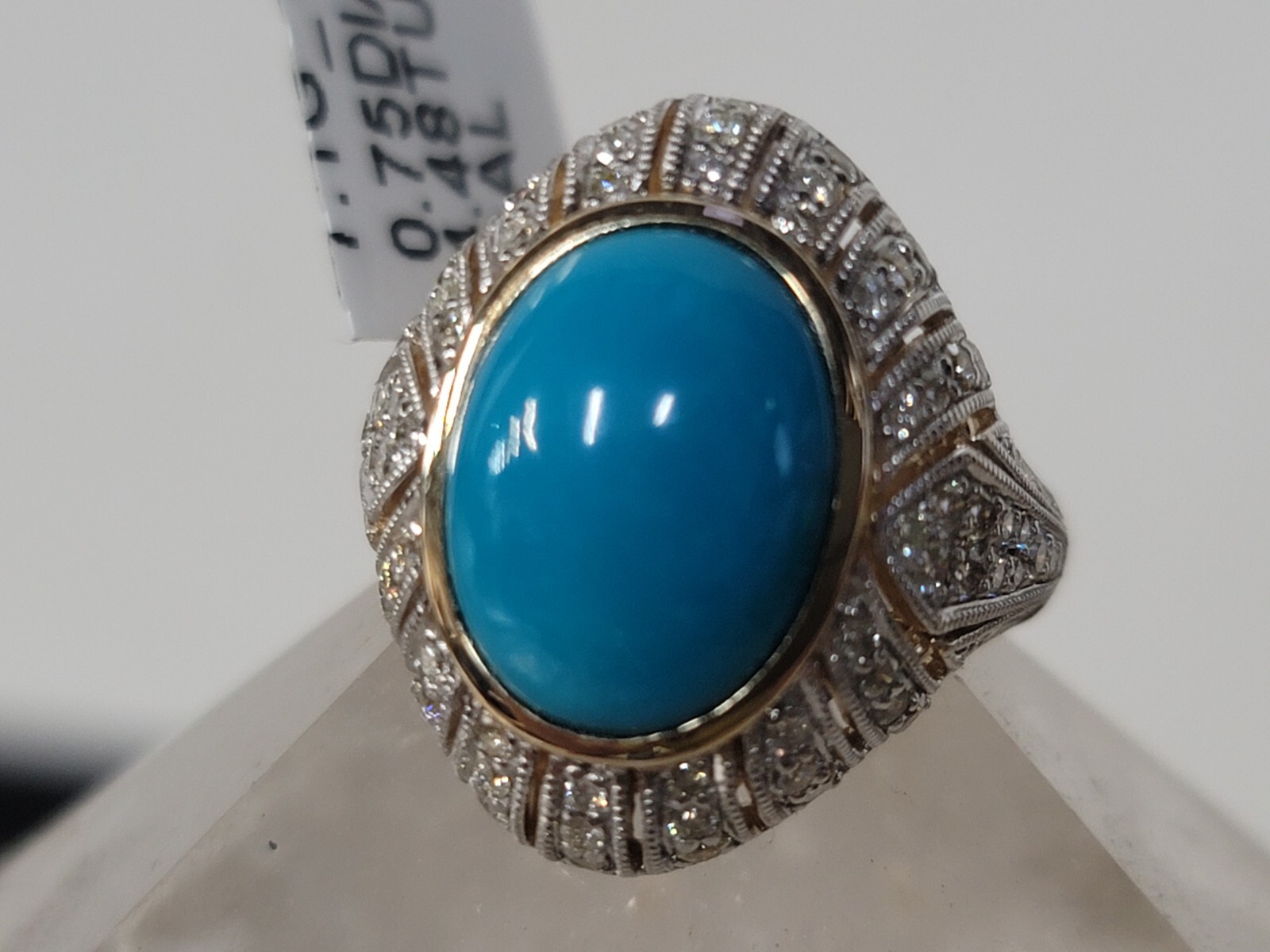 Lady’s “Sleeping Beauty” Turquoise & Diamond Ring 14KT Gold $5,980 SIZE 7 T6173