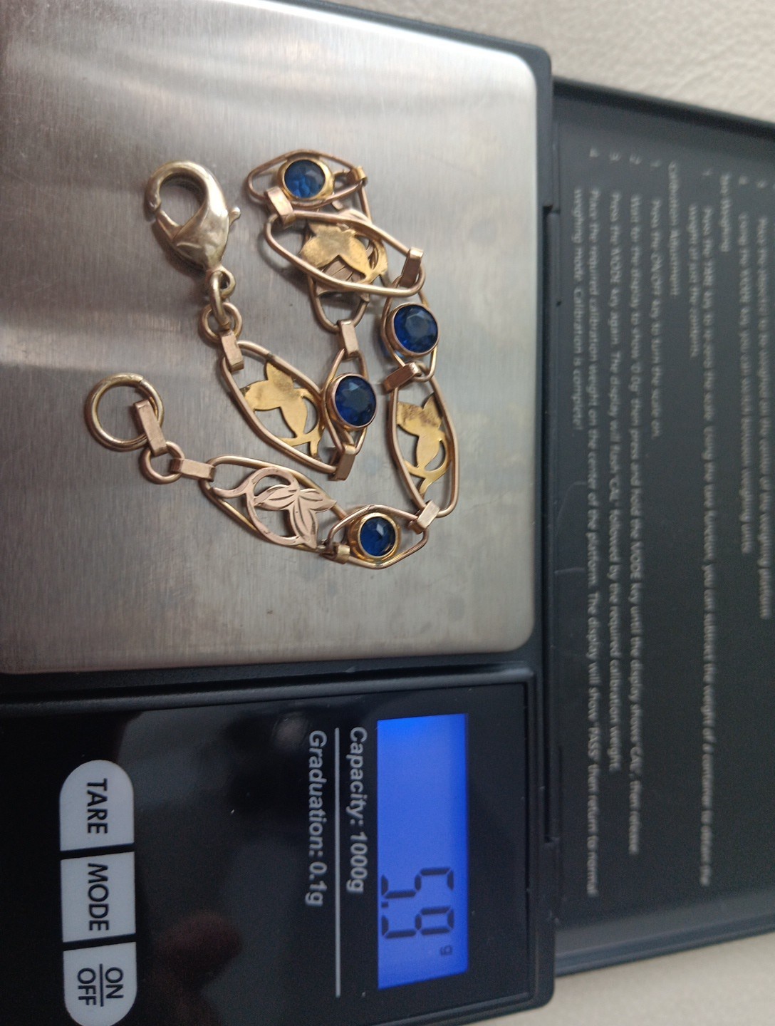 Bracelet Blue Sapphires?? G.f Very Good Condition