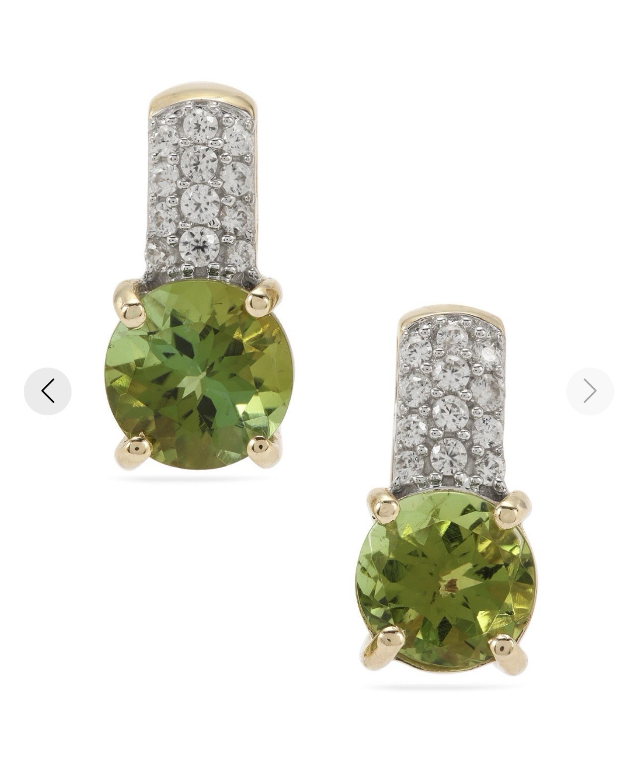 Gemporia 9K Gold Not-Enhanced Pederneira Verdelite Green Tourmaline Earrings COA