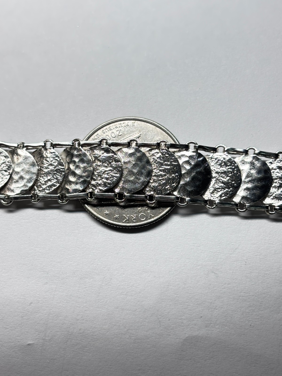 Silpada Sterling Silver Hammered Link Bracelet 17g 8.25in