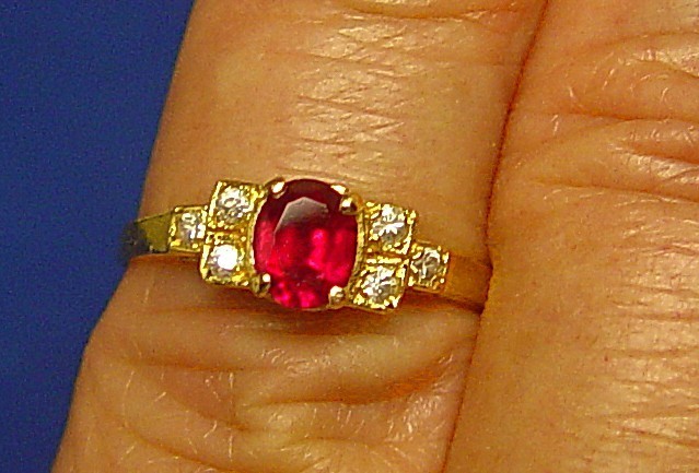 Petite Natural Ruby ring 0.58 CT Excellent GEM SZ 5.5 14K Solid Gold STELLAR !!