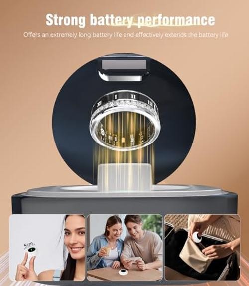2026 Update Diamond Smart Ring and Wireless Charging Case 【Industry #12 Silver