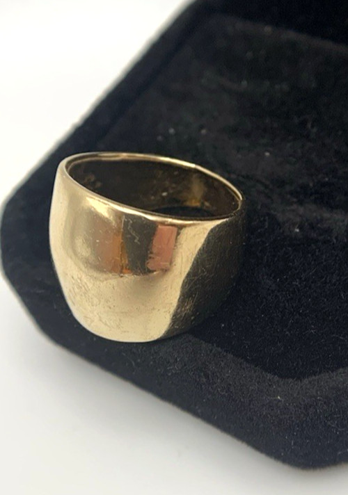 10K Gold Xwide(15.8mmTop) Tapers to 5.4mm, Band Ring,Sz:6.25,7.1g,FREEgfBx$5valu