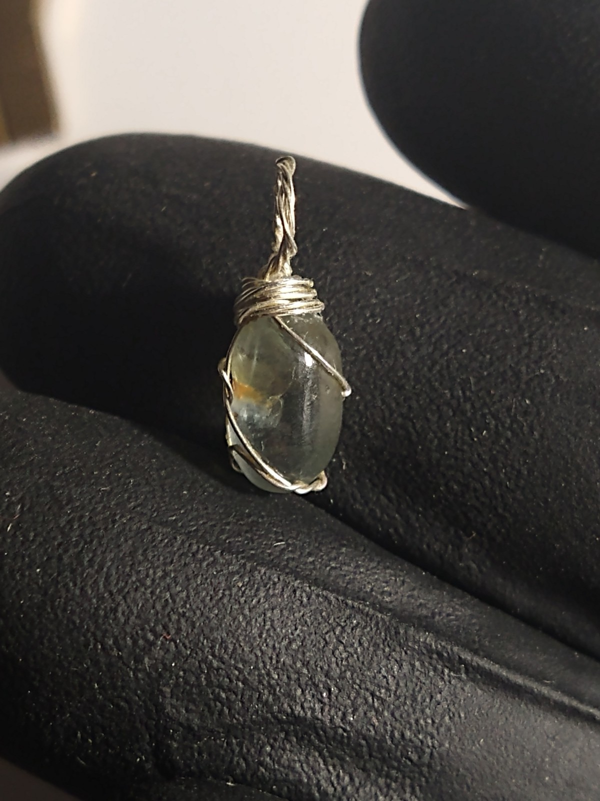 Untreated Montana Pale Blue Sapphire Cabochon Sterling Silver Pendant 2.9 Carats