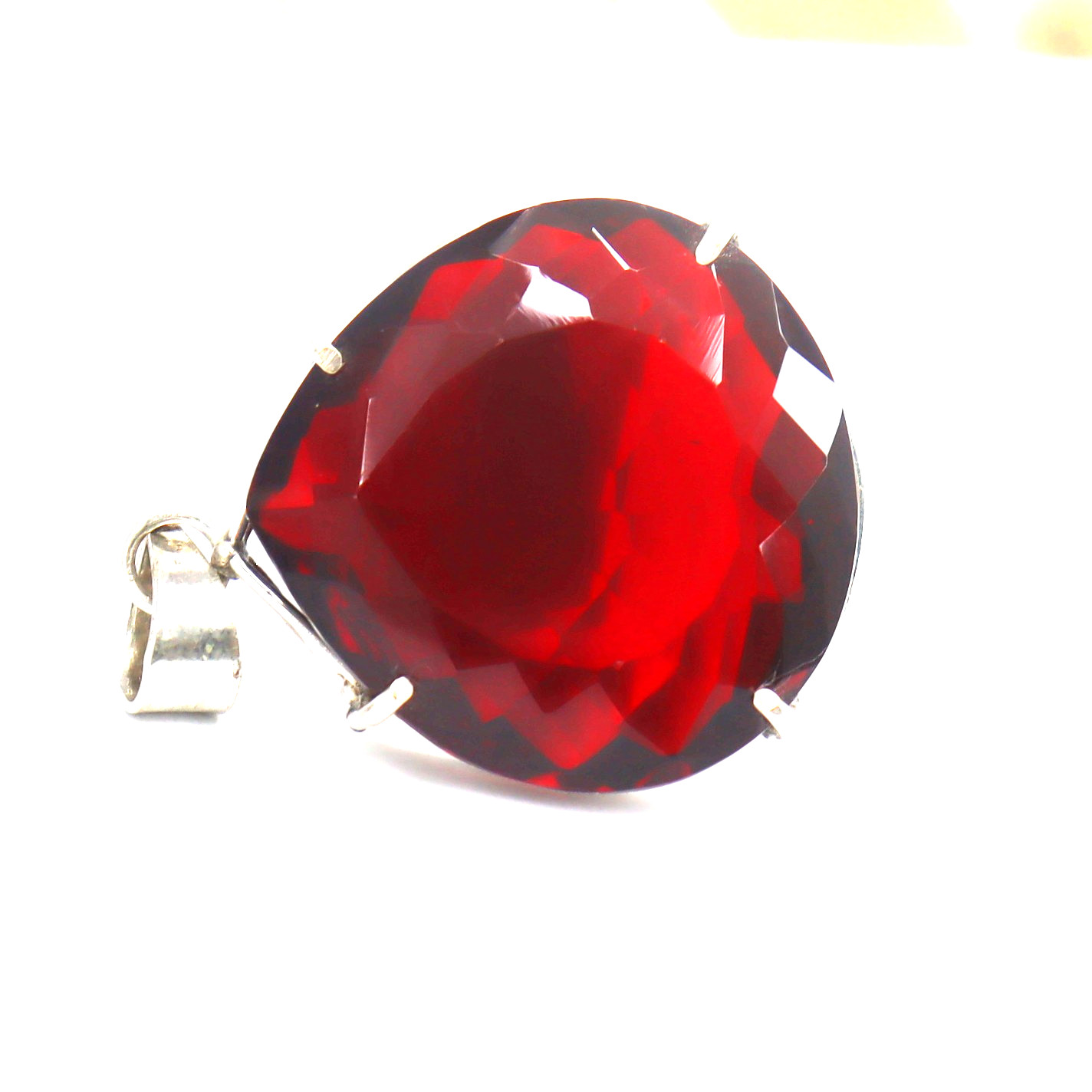 100Ct Natural Red Ruby 925 Sterling Silver Pendant with Ruby Loose Gemstone