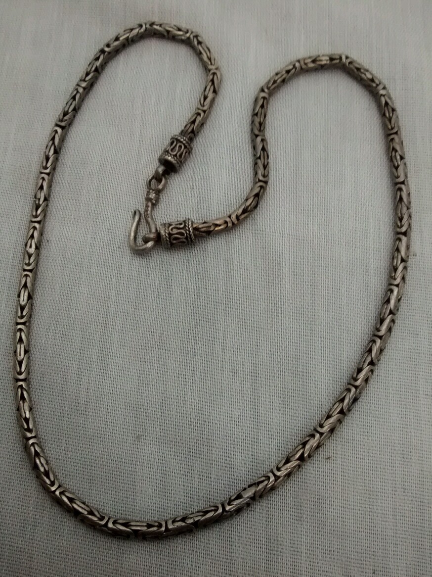 Unisex men women Bali Indonesia sterling silver 925 woven 30.3 g necklace