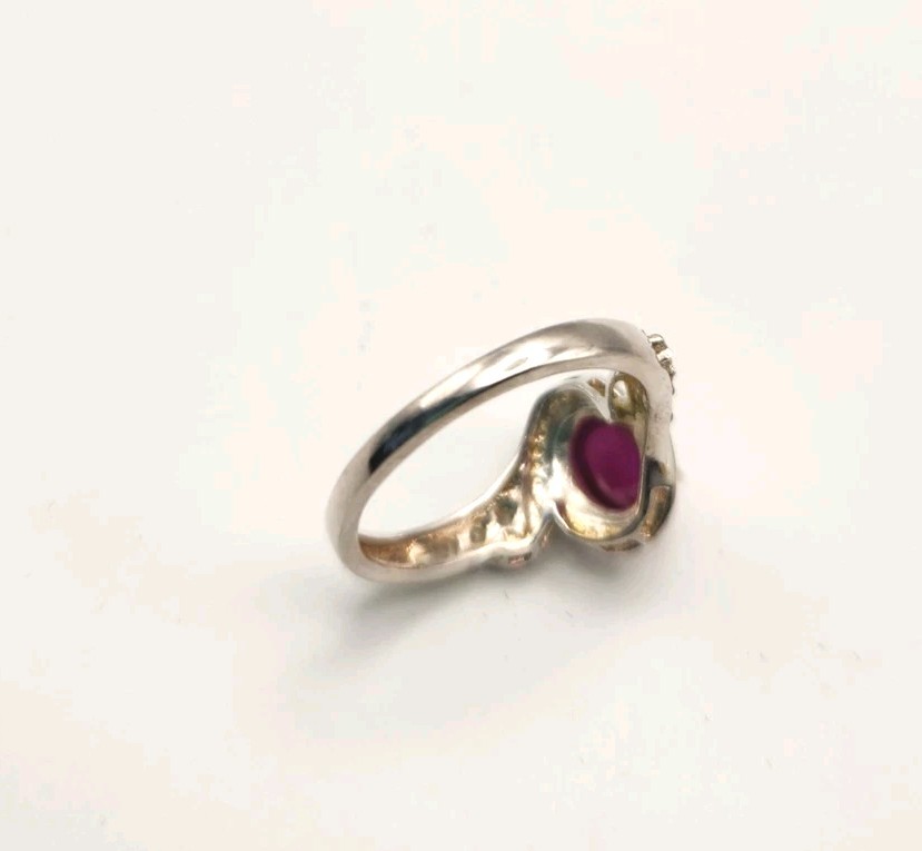 Ruby Topaz Ring Size 10 Platinum Yellow Gold Plated Sterling Silver