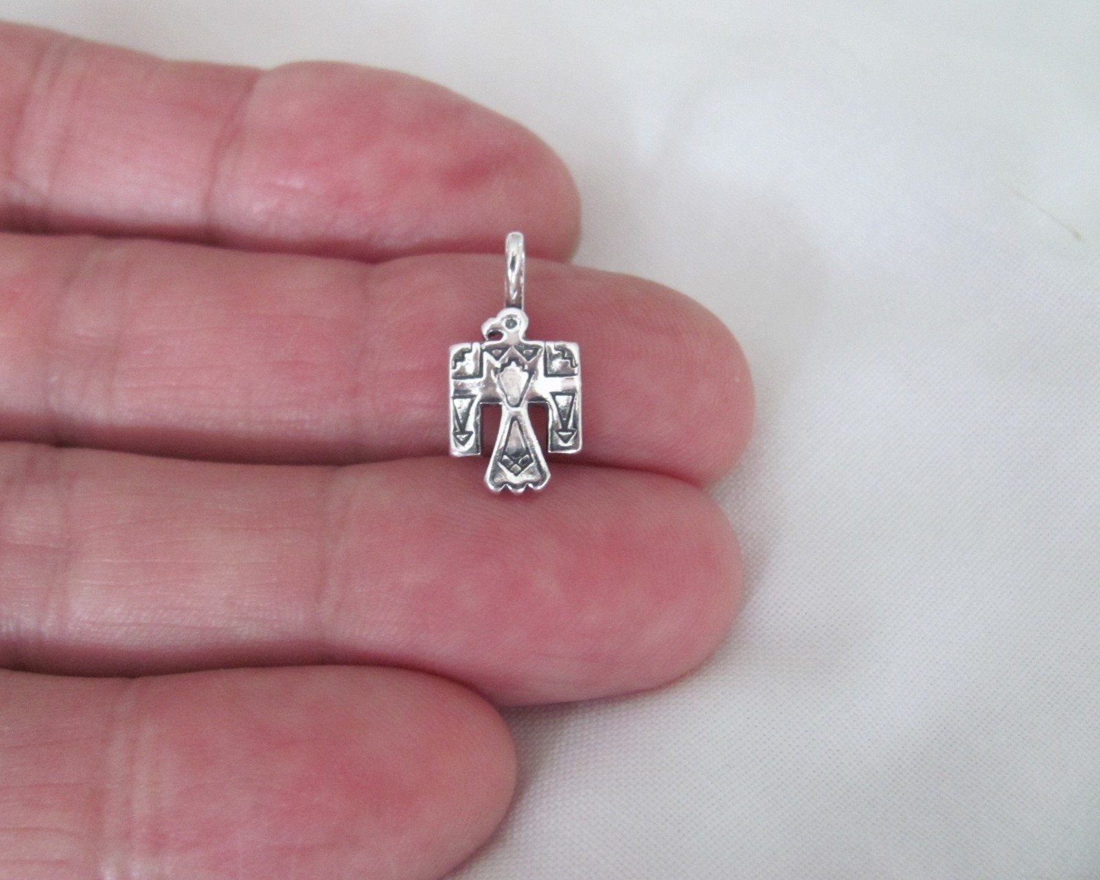 Sterling Silver 13mm Thunderbird small pendant