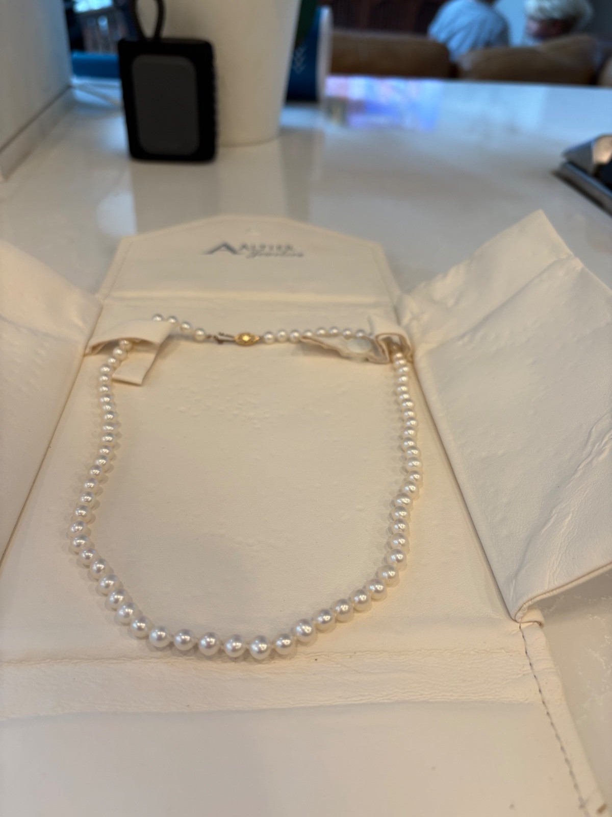 Vintage 18″ Akoya Cultured Pearl Necklace – 14K Gold 585 JKa Germany Clasp