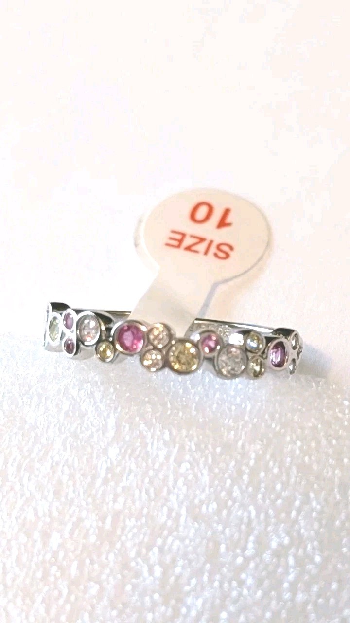 NWT Bomb Party 925 RBP2239 Sterling Silver Rare Genuine Pink Topaz CZ Ring Sz 10
