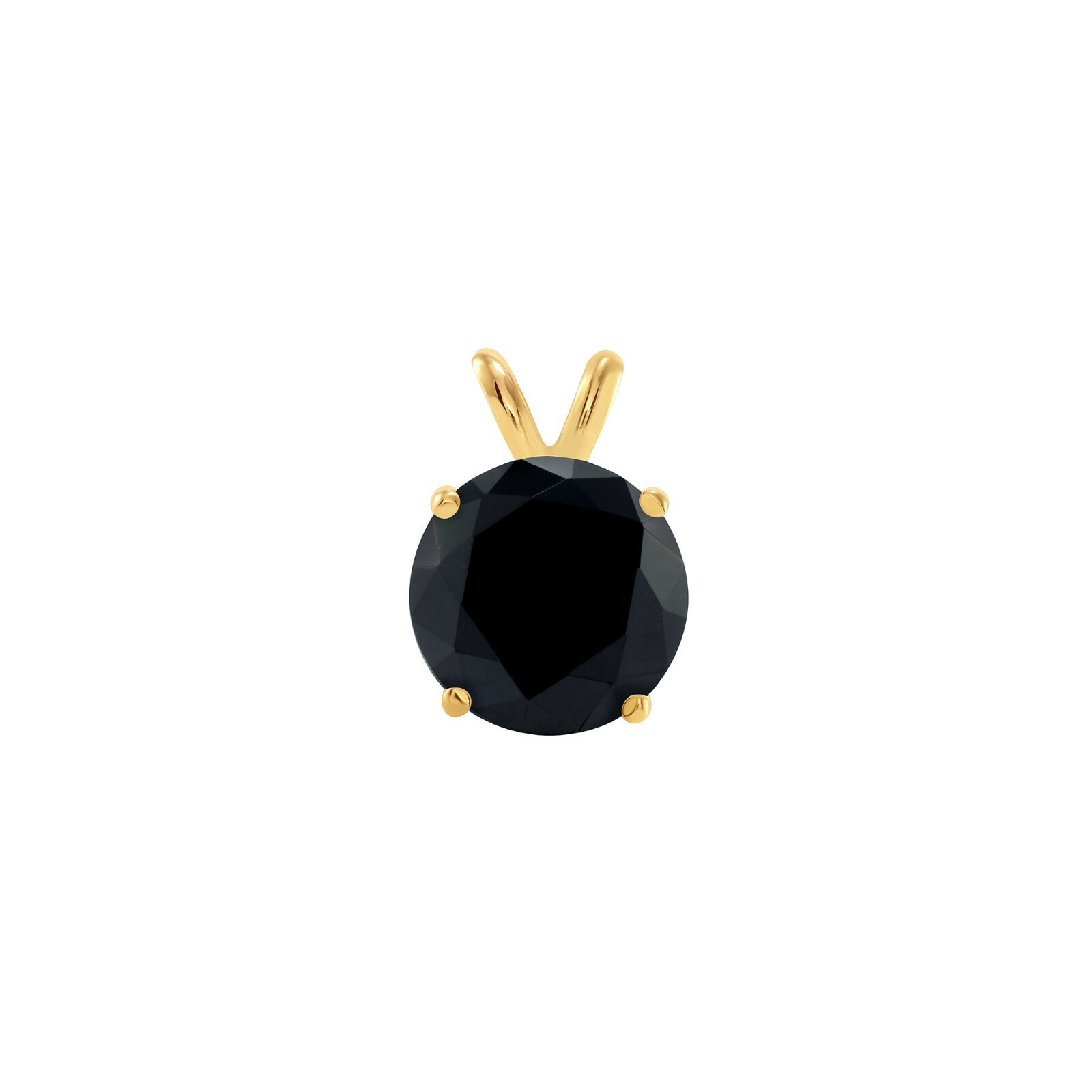 3 Ct Round Lab Created Grown Diamond Black 18K Yellow Gold Pendant Necklace 16″