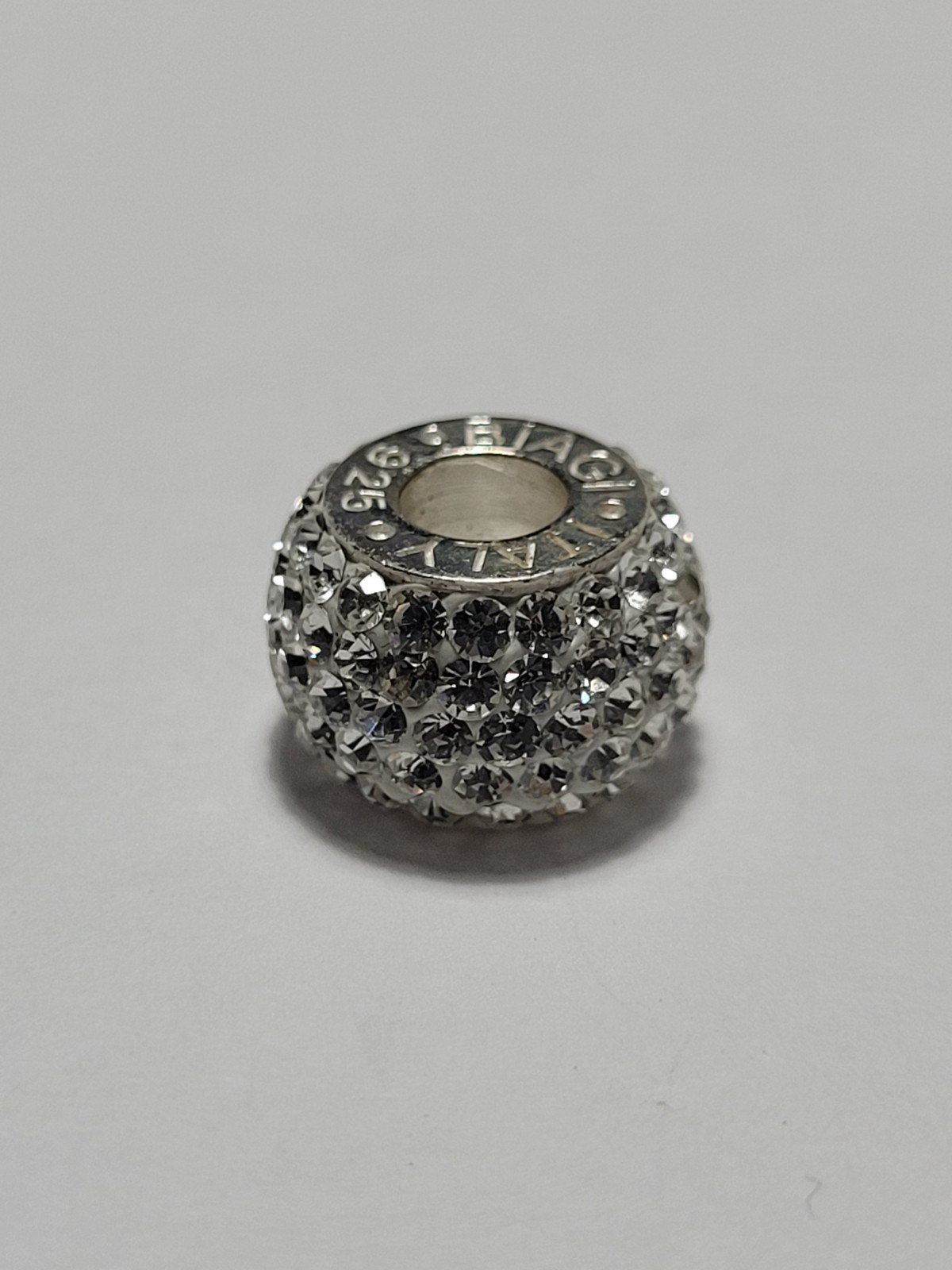Biagi 925 Sterling Silver Slide Charm Clear Crystal Accents Fashion Jewelry Gift