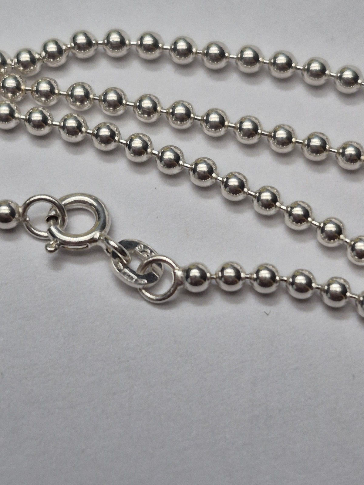 CHAIN – NEW Hallmarked Sterling Silver Ball / Bead Chain 20″ Necklace.