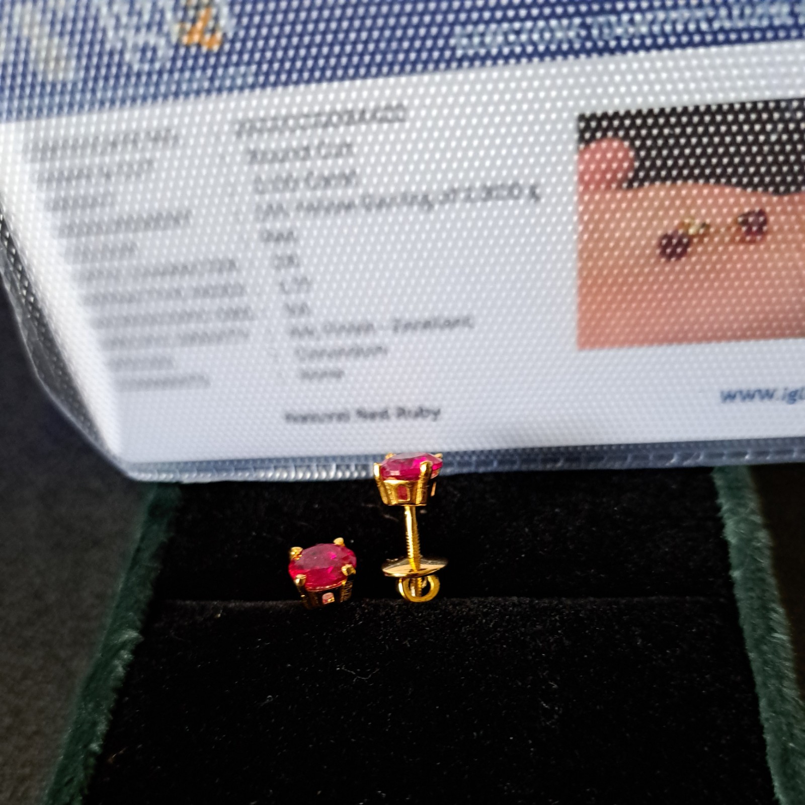 2.00Ct Round Cut Natural Red Ruby Gemstone Earring Stud Solid 14K Yellow Gold