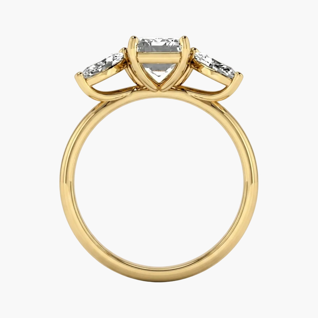2.7 CT Emereld Cut E VS1 Lab Created Diamond 14kt Yellow Gold Ring