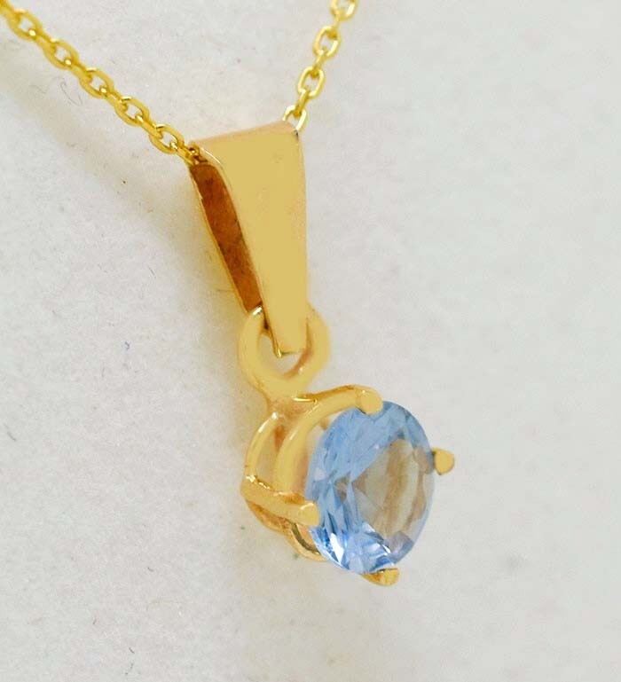 GENUINE 1.15 Ct AQUAMARINE PENDANT 10k YELLOW GOLD – FREE APPRAISAL -Made in USA