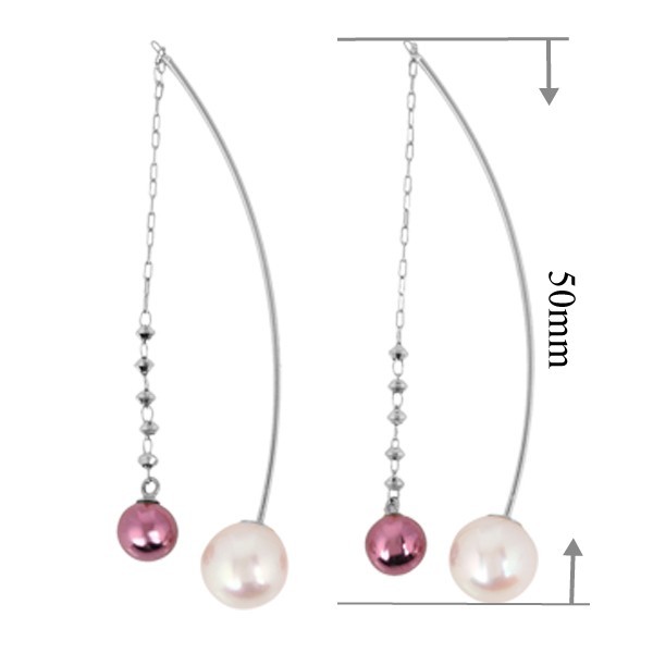 18K Purple Gold & 18K White Gold Akoya Pearl Earrings | Made in Japan