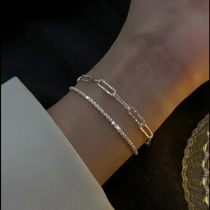 Womens Ladies 925 Sterling Silver Square Chain Bracelet Jewellery Bangle Gift **