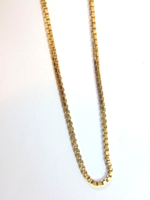 pre-owned gold plated/ toned sterling silver chain necklace with box links