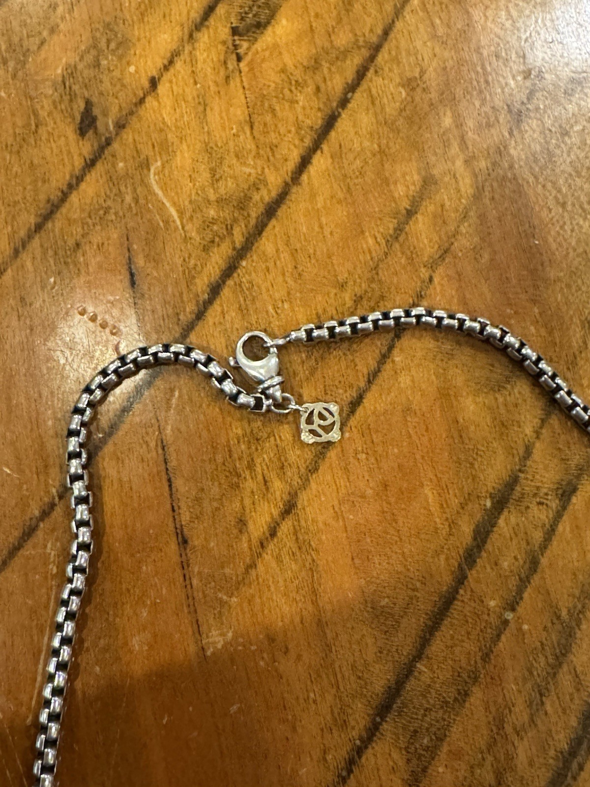 Authentic David Yurman 3.5 mm Round Box Chain 925 Sterling 585 Gold Tag 16”