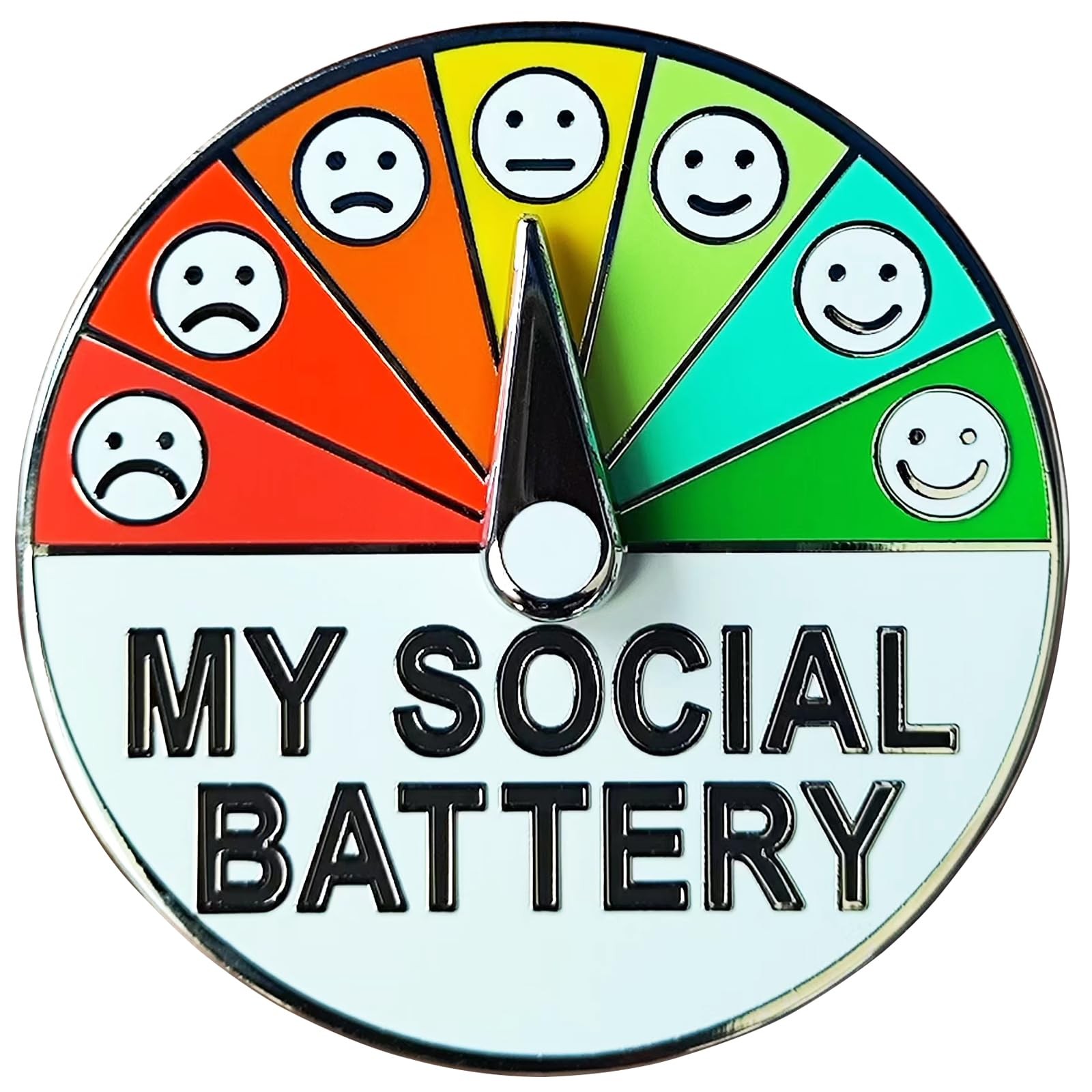 Fun My Social Battery Slider Pin,Cool Creative Introvert Enamel Lapel Pin Emotio