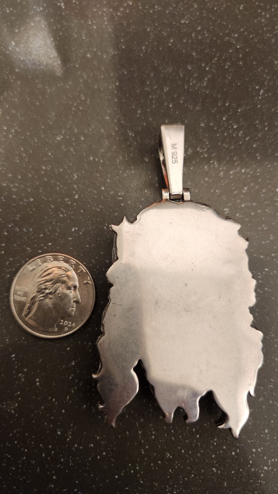 large jesus pendant moissanite 925 silver