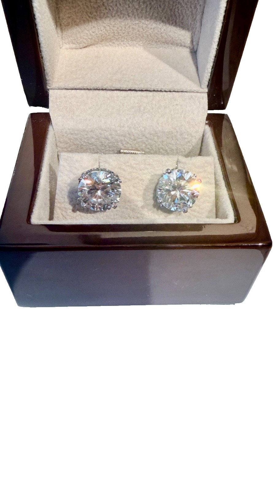 6ct G VVS2 XXX Diamond Stud Earrings in platinum ornate jackets & jumbo pushback