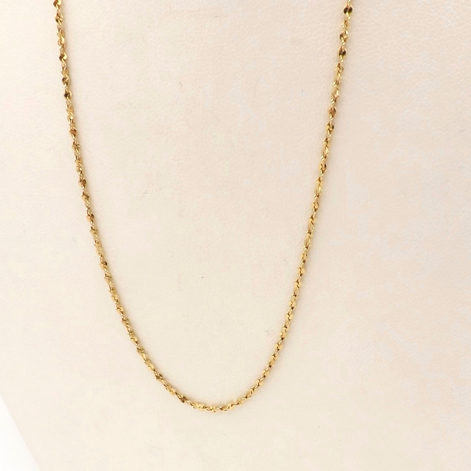 Solid 14k Gold Twisted Serpentine Link Chain Necklace 30in Slip On Italy New