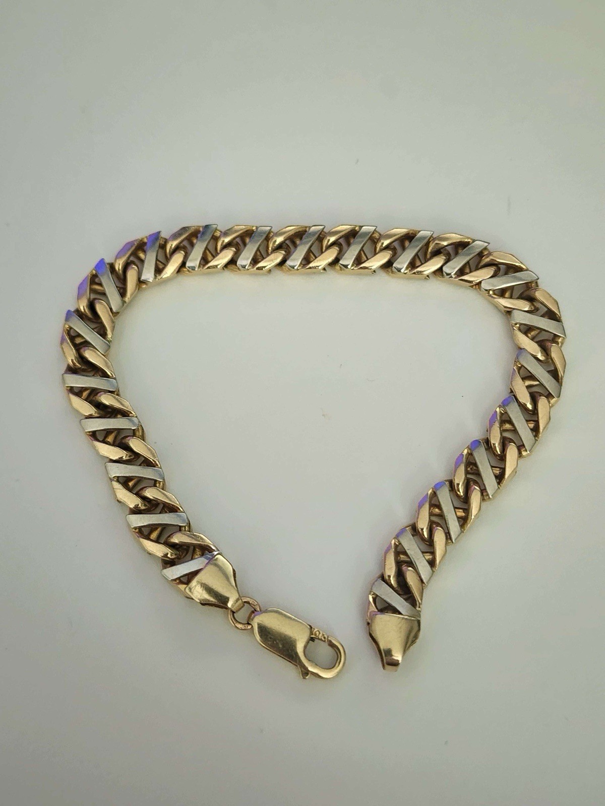 Midas 10k Two-Tone Solid Gold Bracelet – 21.6g Excellent Condition