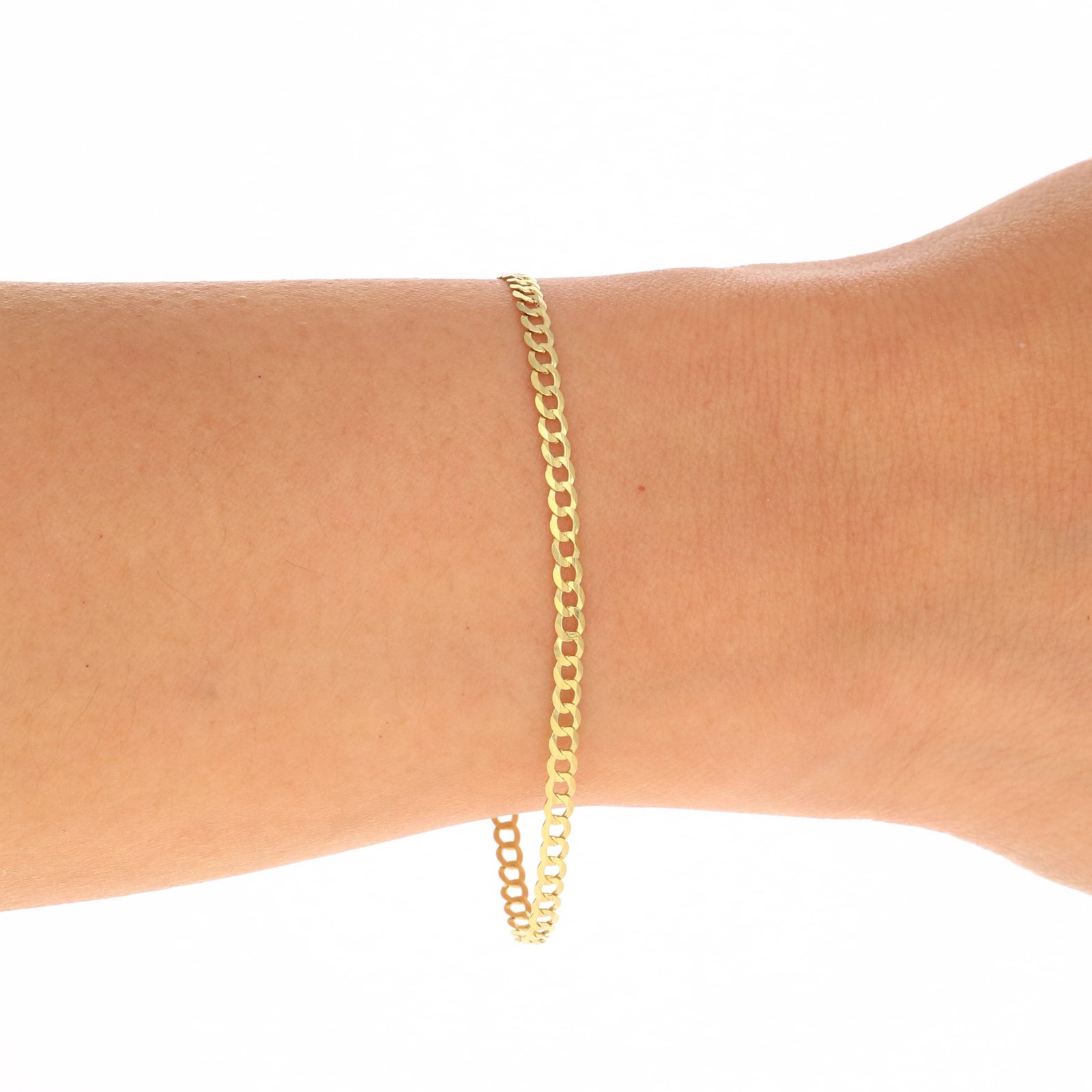 10K Solid Yellow Gold 2mm-12mm Cuban Curb Link Chain Bracelet Men/Women 7″ 8″ 9″