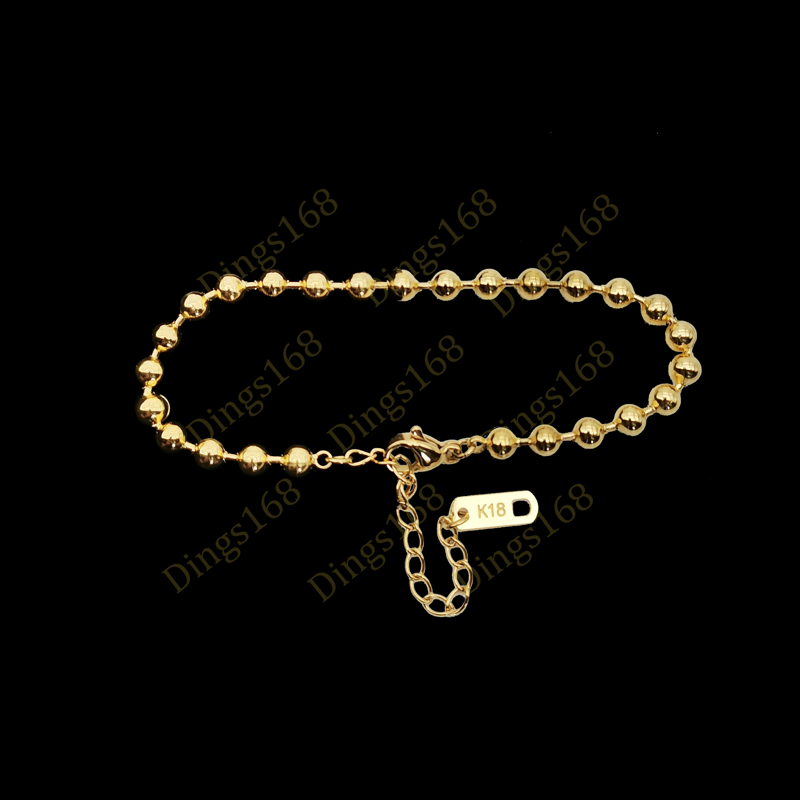 Classic Real 18K Yellow Gold Filled Tarnish-Resist 8/10″ 4mm Bead Chain Bracelet
