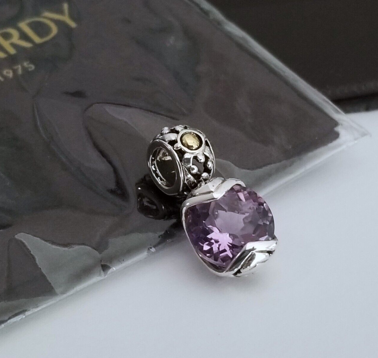 JOHN HARDY – Batu Sari 18K Gold with Purple Amethyst Pendant – Pristine!